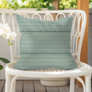 Coussin Rayures Capricieuses Modernes Navy Pastel Vert Mou
