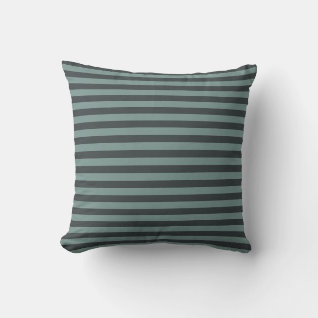 Coussin Rayures charbon et gris-bleu (Recto)