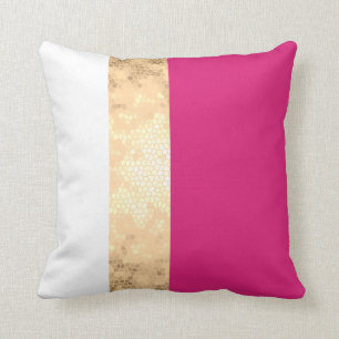 Coussin rayures claires élégantes de blanc de rose d'or de