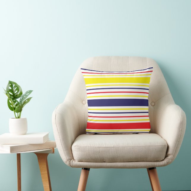 Coussin Rayures Coloré Été Coastal  (Chaise)