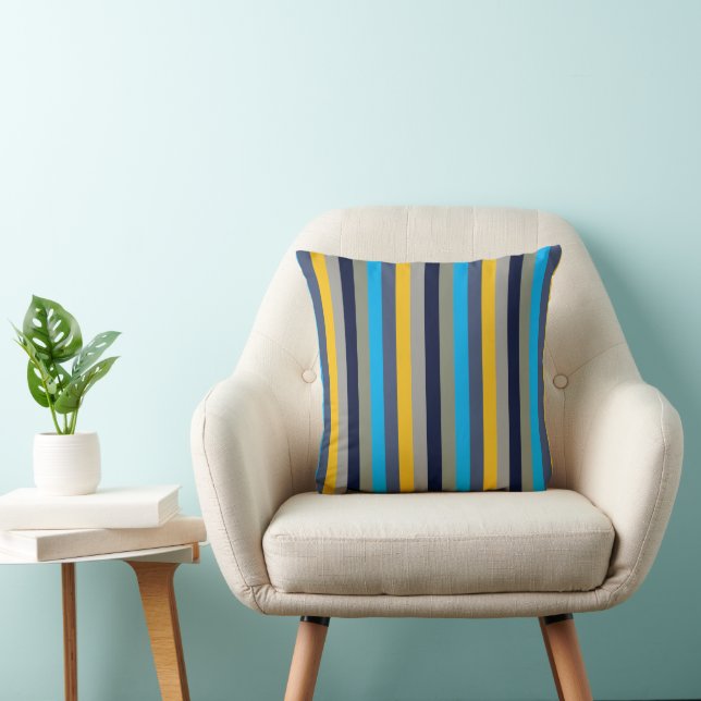 Coussin Rayures Colorées  (Chaise)