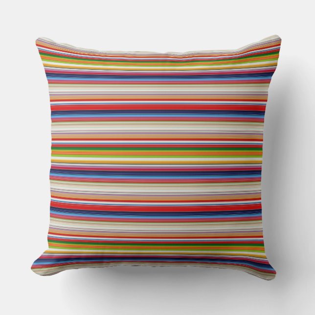 Coussin Rayures colorées chaudes (Recto)