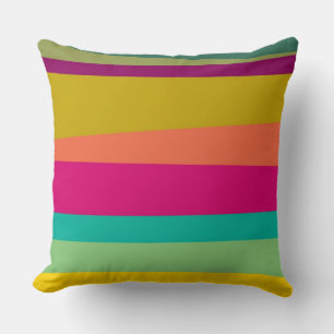 Coussin rayures colorées modelées