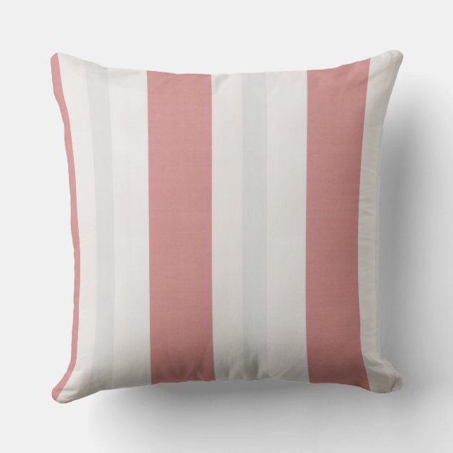Coussin Rayures Cottage Nordique – Fard & Brume (Verso)