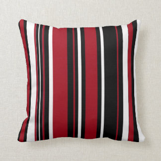 Coussin Rayures dans noir rouge et le blanc