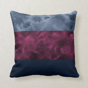 Coussin Rayures de bloc d'indigo de baie