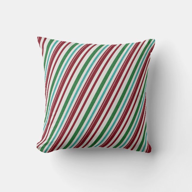 Coussin Rayures de bonbon Paillettes (Recto)