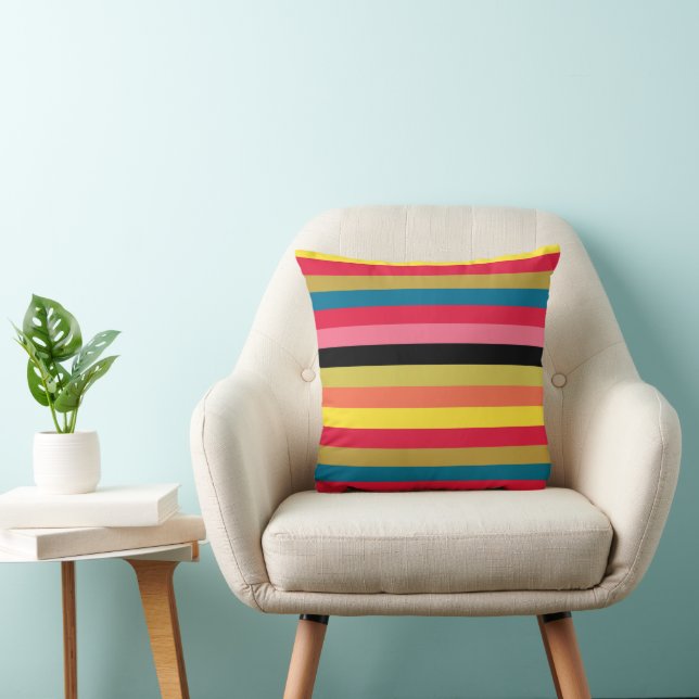 Coussin Rayures de cascade arc-en-ciel (Chaise)