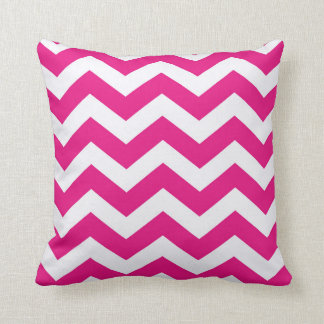 Coussin Rayures de Chevron de roses indien et de blanc