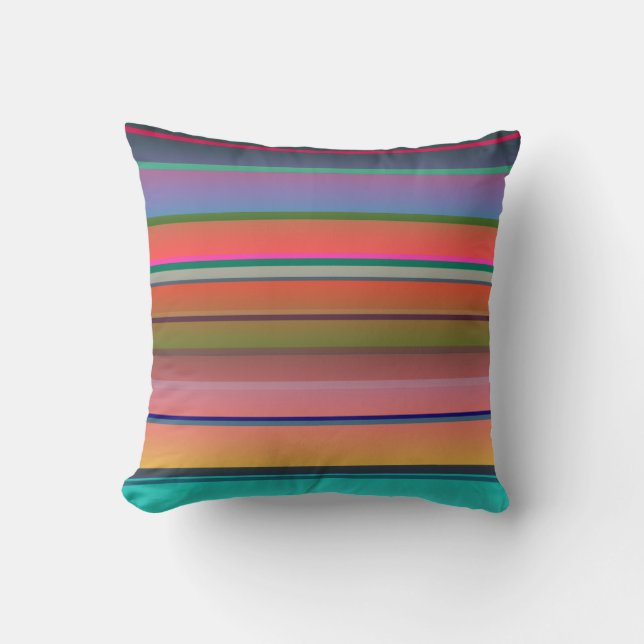 Coussin Rayures de coucher de soleil (Recto)