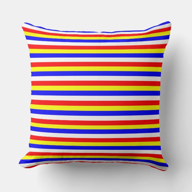 Coussin rayures de drapeau du Cap-Vert motif de pays symbo (Recto)