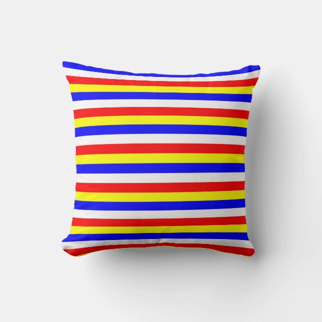 Coussin rayures de drapeau du Cap-Vert motif de pays symbo (Recto)