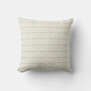 Coussin Rayures de lin texture boho cottagecore géo modern