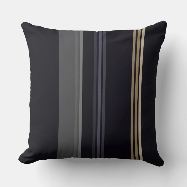 Coussin Rayures de lumière nocturne (Recto)