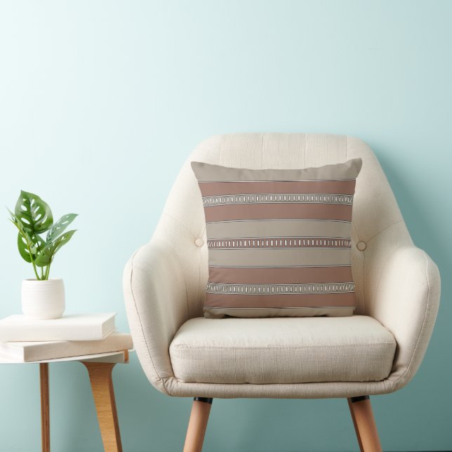 Coussin Rayures de mosaïque du désert (Chaise)