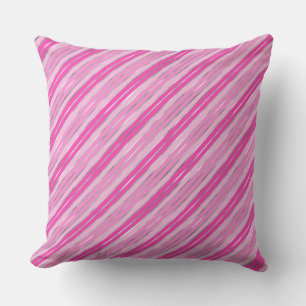 Coussin Rayures de Noël en feuille d'aluminium rose et arg