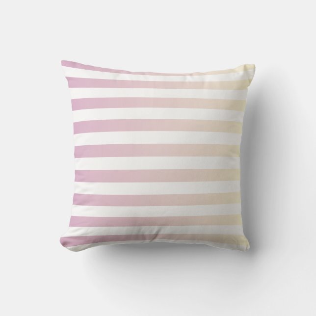 Coussin Rayures de rayures de vanille rose (Recto)