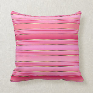 Coussin Rayures de rose de rose et de sucrerie de coton