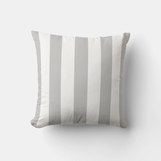 Coussin Rayures de store gris et blanc (Recto)