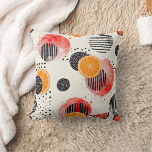 Coussin Rayures de tranches de citrus gras (6)