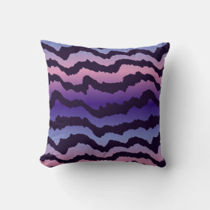 Coussin rayures de zèbre rose violet et bleu
