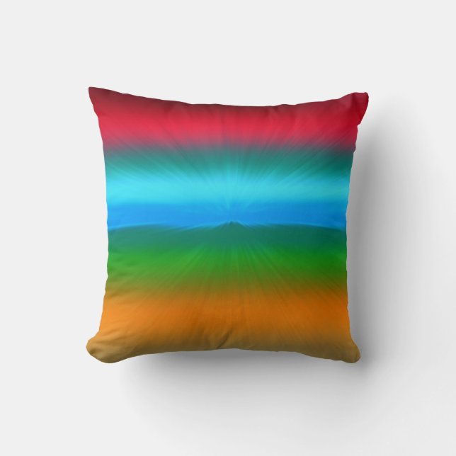 Coussin Rayures de zoom de arc-en-ciel (Recto)