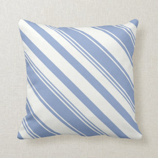 Coussin Rayures diagonales bleues de sérénité