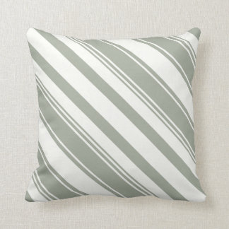 Coussin Rayures diagonales grises verdâtres sages de
