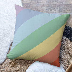 Coussin Rayures diagonales Pastel Rainbow