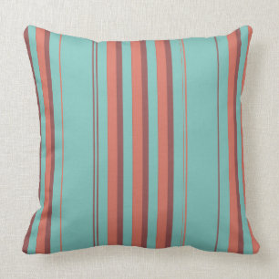 Coussin Rayures diverses de rouille turquoise de melon