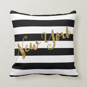 Coussin Rayures d'or de New York