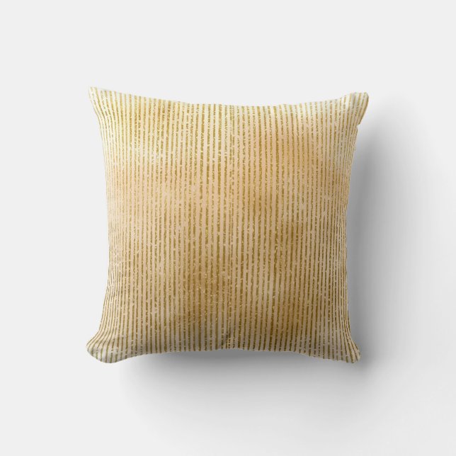 Coussin Rayures dorées luxueuses, moderne, élégant  (Recto)
