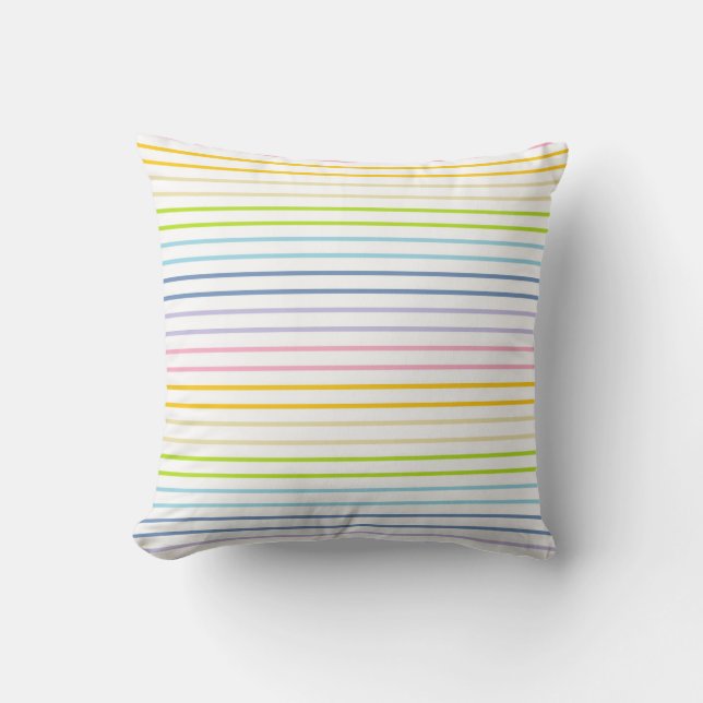 Coussin Rayures en pastel décrites d'arc-en-ciel (Recto)