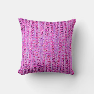 Coussin Rayures et pointes satinées Abstraites, Améthyste