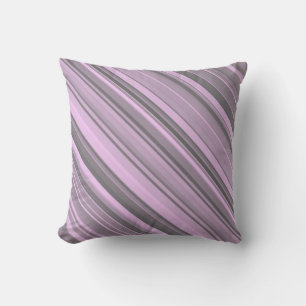 Coussin Rayures Gris Violet