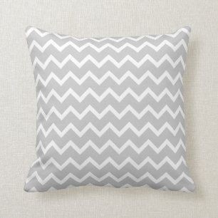 Coussin Rayures grises et blanches de zigzag