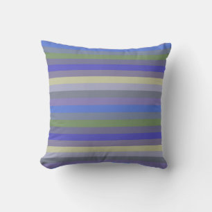 Coussin Rayures horizontales arc-en-ciel rétro douces