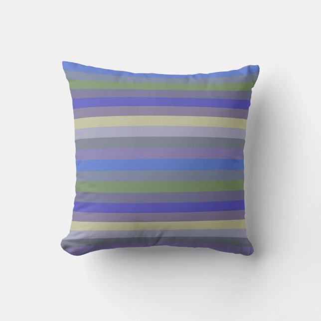 Coussin Rayures horizontales arc-en-ciel rétro douces (Recto)