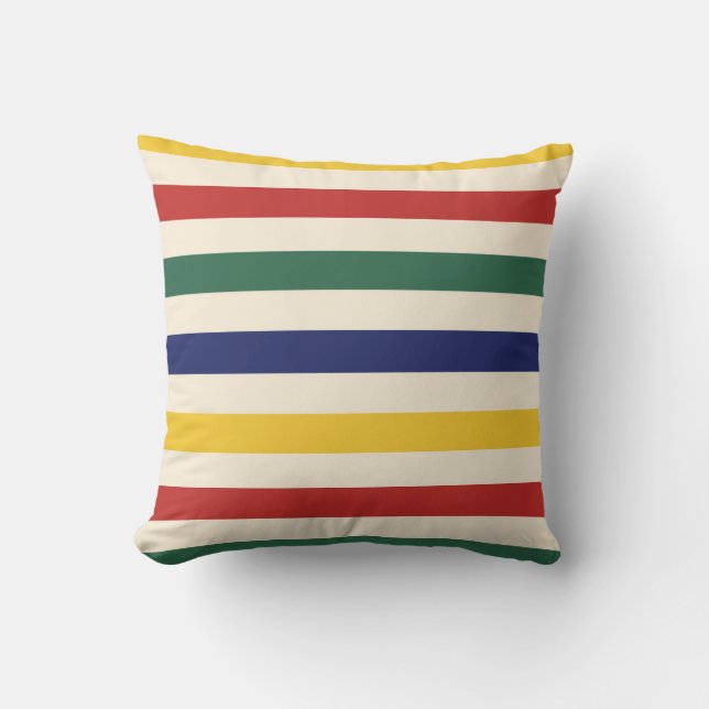 Coussin Rayures horizontales colorées (Recto)