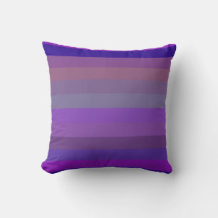Coussin Rayures horizontales Deep Purple et lavande