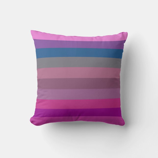 Coussin Rayures horizontales rétro bubble-gum audacieuses  (Recto)