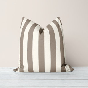 Coussin Rayures Intemporelles Crème Taupe