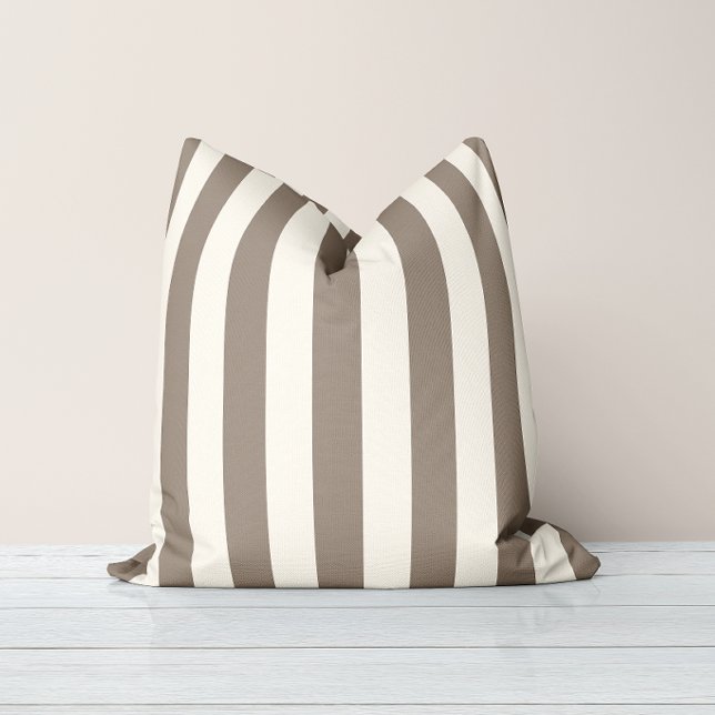 Coussin Rayures Intemporelles Crème Taupe (Créateur téléchargé)