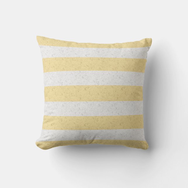 Coussin Rayures jaunes et blanches (Recto)