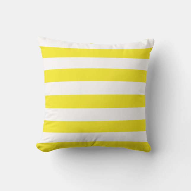 Coussin Rayures jaunes et blanches (Recto)