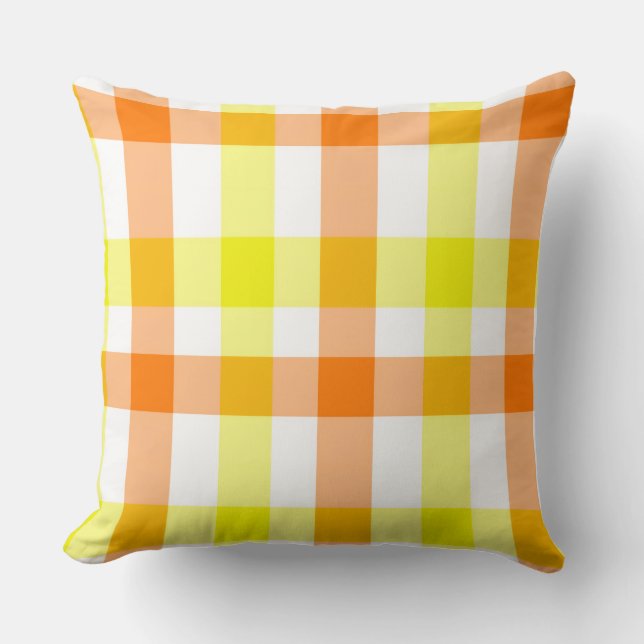Coussin Rayures jaunes et oranges (Recto)