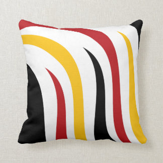 Coussin Rayures jaunes rouges noires