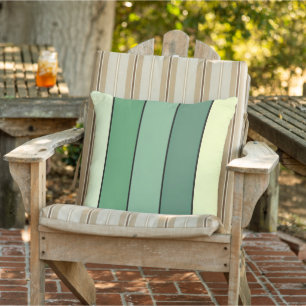 Coussin Rayures jaunes vert d'hiver sur papier aquarelle