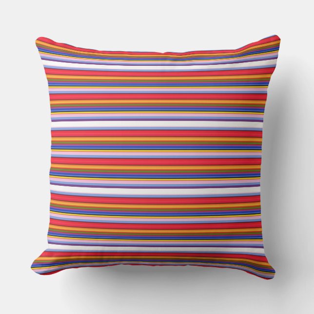 Coussin Rayures magiques colorées mignonnes (Recto)