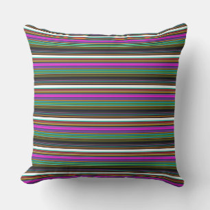 Coussin Rayures néon colorées mignonnes